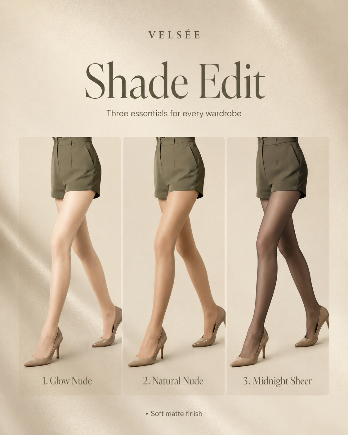 VELSÉE Shade Edit hosiery shade display